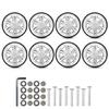 8 Pièces 60mm Roues de Valise Bagages Roues Doubles Pivotantes Roulettes Kits de Réparation Facile à Installer pour Remplacer les Bagages