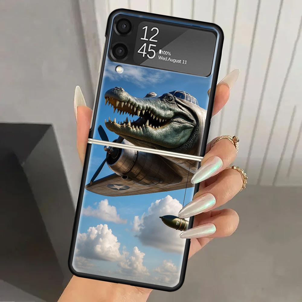 

Italian Brainrot Animals Hard PC Phone Case For Samsung Galaxy Z Flip 7 6 5 4 3 Black ZFlip7 ZFlip6 Flip5 Flip4 Flip3 5G Print C Samsung Z Flip 5