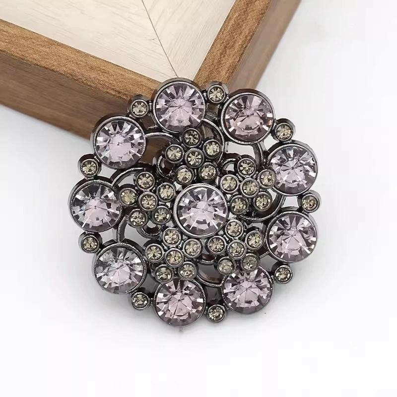 1pcs Rhinestone Buttons for Fur Coat Cardigan Rhinestone for Needlework Collar Sewing Embellishment Replace Metal Buckle