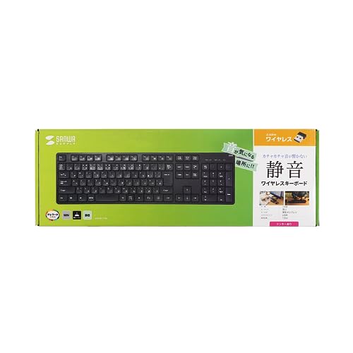 Sanwa Supply Wireless Quiet Keyboard (2.4GHz wireless numeric keypad included) SKB-WL37BK