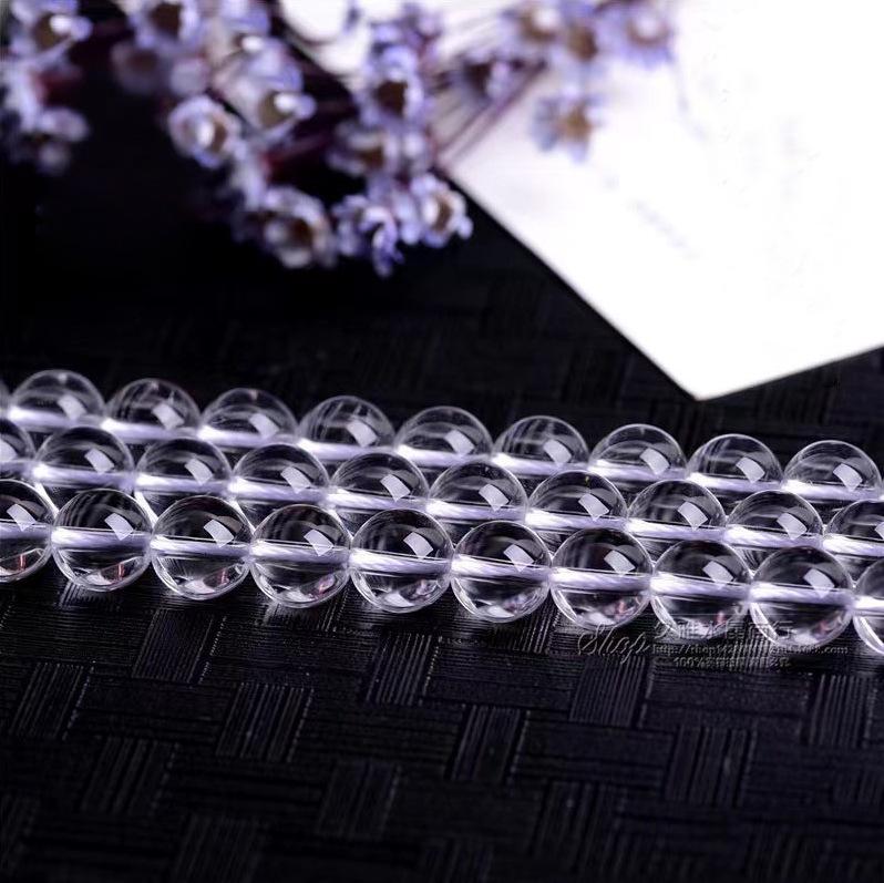 Jiuya 7A Grade Natural White Crystal Round Beads for Jewelry Making