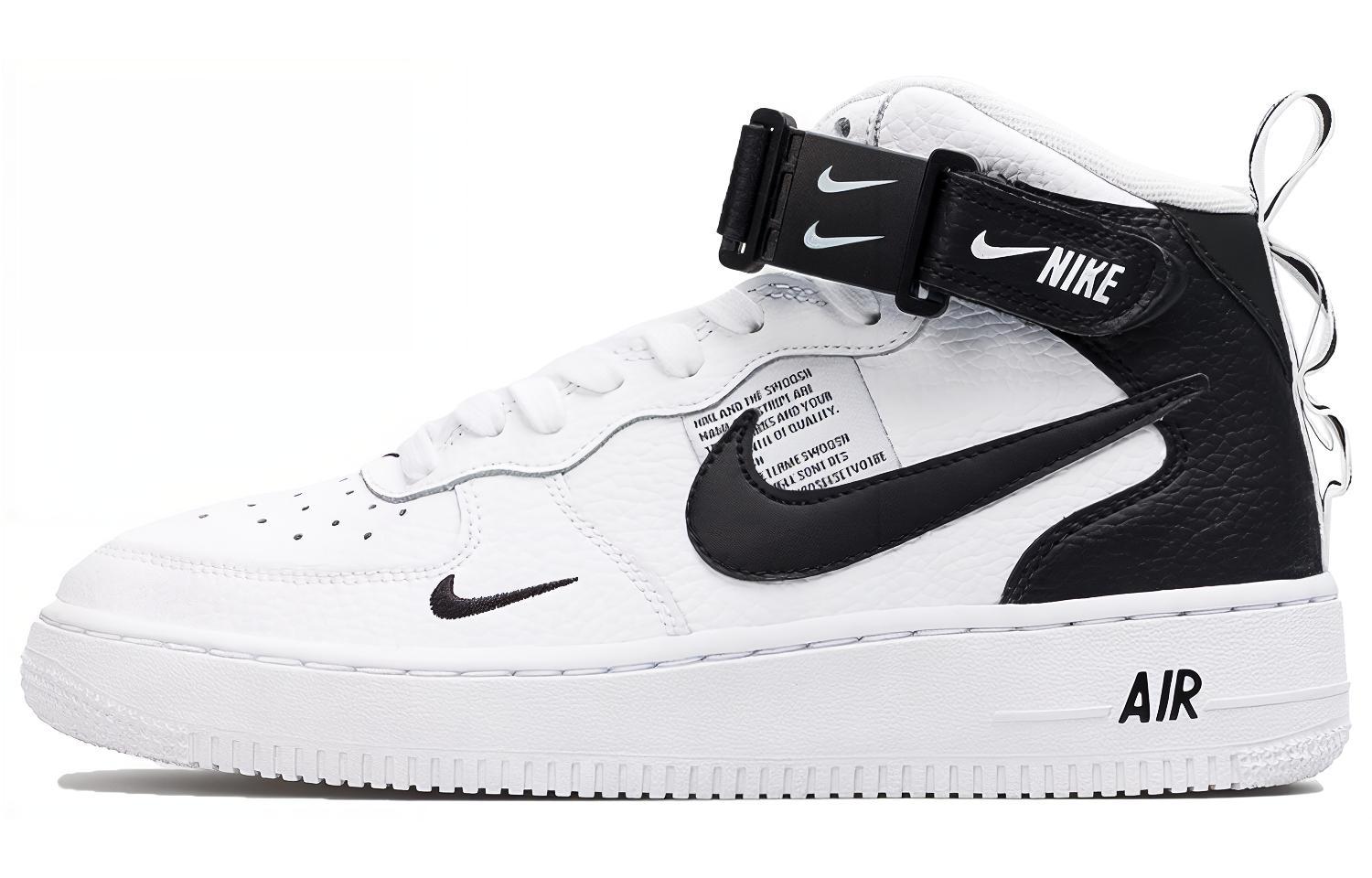 

Nike Air Force 1 Mid top Kids Skateboarding Shoes Black White Unisex AV3803-100 36.5