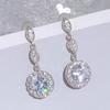 Green Sky Douyin Super Flash Zircon Fringed Earrings, Long Round Bag Earrings for Women, Trendy Korean Temperament Ear Jewelry for Women
