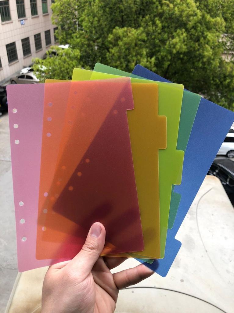 Transparent Paper Index Divider A5 A6 6 Holes For Binder Planner Notebook Stationery Notebook Paper Divider Accessories