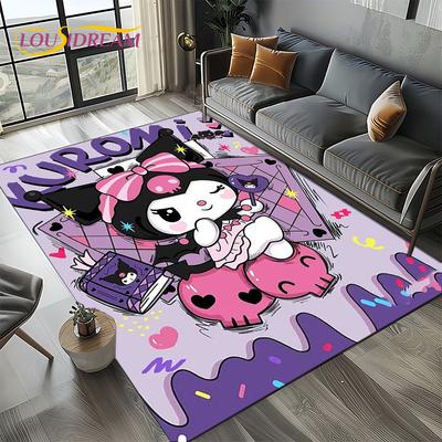 27 Style Cute Kuromi Cartoon Sanrio Carpet Rug for Bedroom Living Room Home Sofa Decoration,kids Large Decor Floor Mat Gift Girl