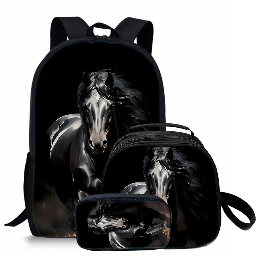 New Astronaut Space Pattern Three Piece Set Knapsacks for Male Plus Girls Best Gifts 2D Flat Comic School Rucksack for Youth
