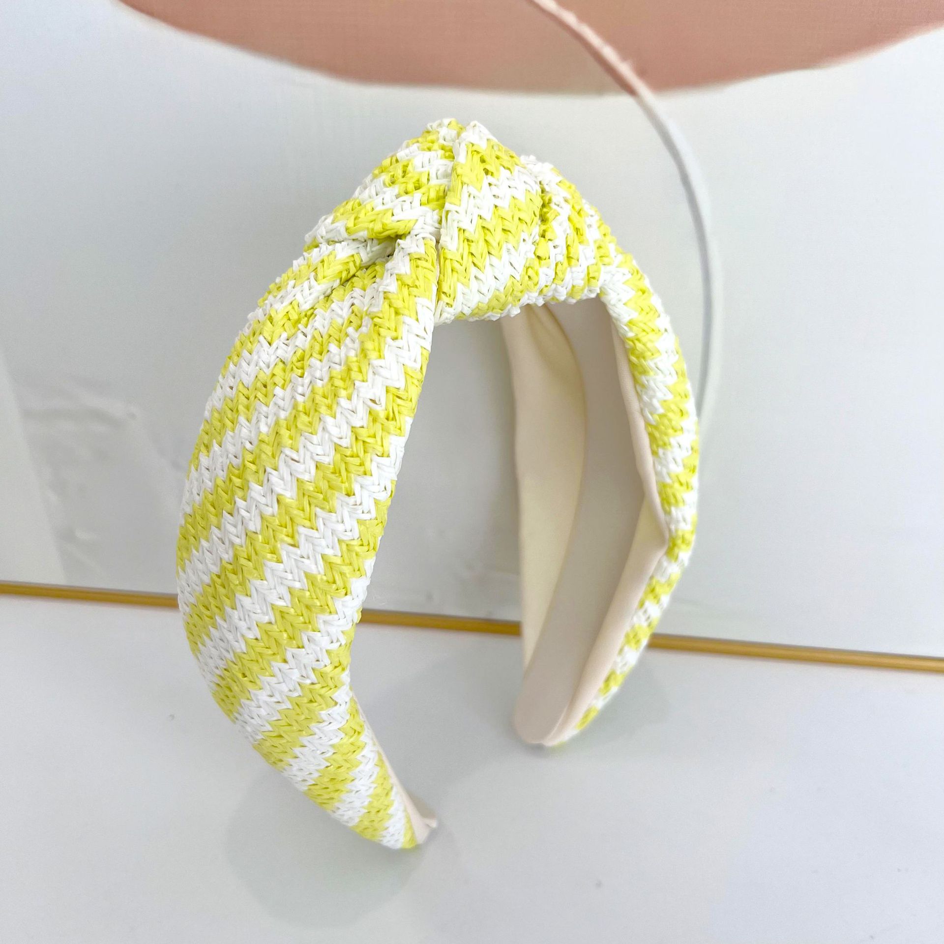 

Богемная этническая соломенная повязка для волос с узлом, красочная повязка на голову, взрослые аксессуары для волос, ювелирные украшения для волос