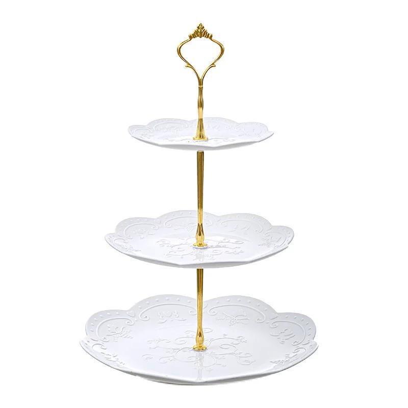Detachable Cake Stand European Style 3 Tier Pastry Cupcake Fruit Plate Serving Dessert Holder Wedding Party Home Decor
