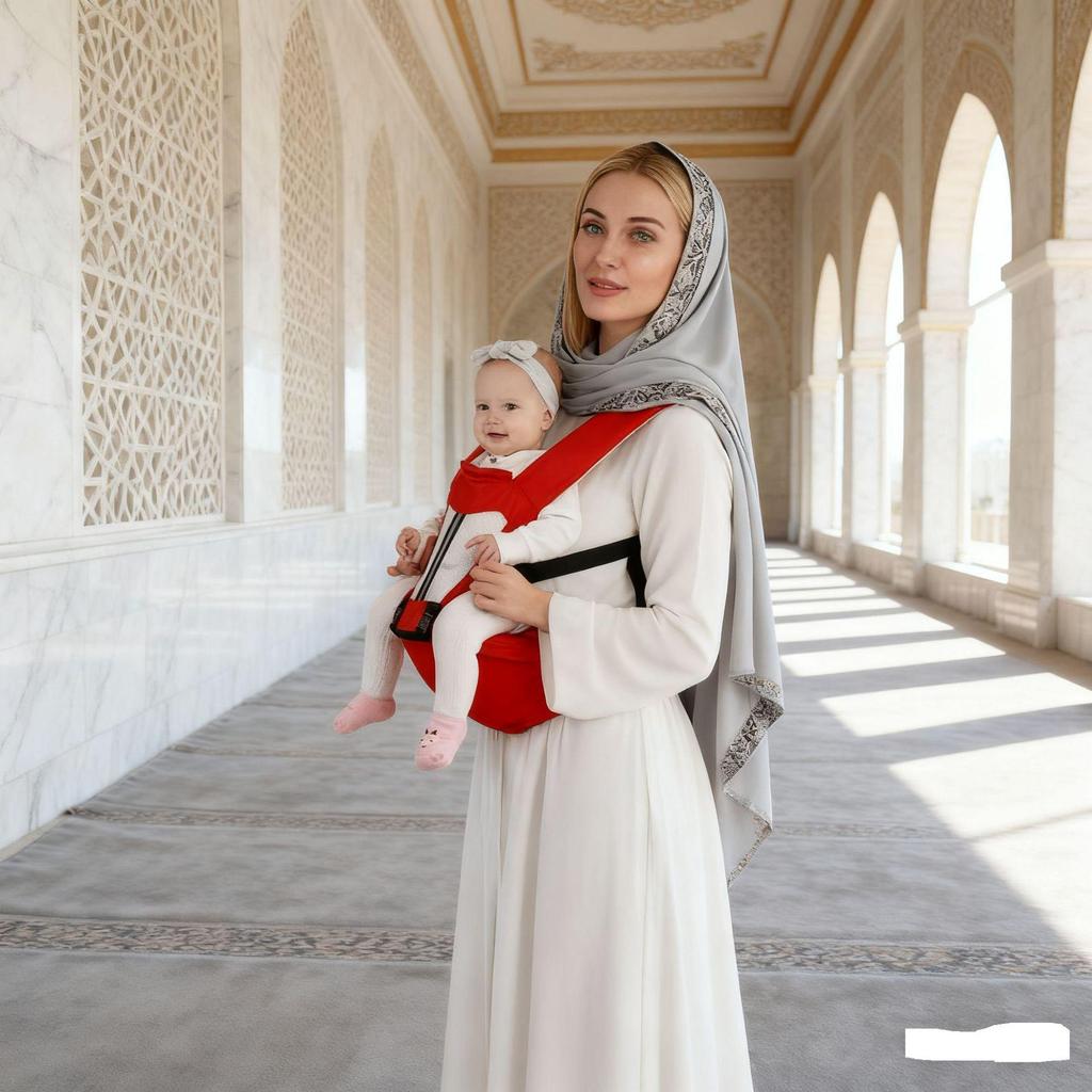 Four Seasons Double Shoulder Breathable Baby Carrier with Waist Stool