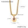 18k Gold-Plated Titanium Steel Geometric Zircon Pendant Necklace - European & American Fashion Style