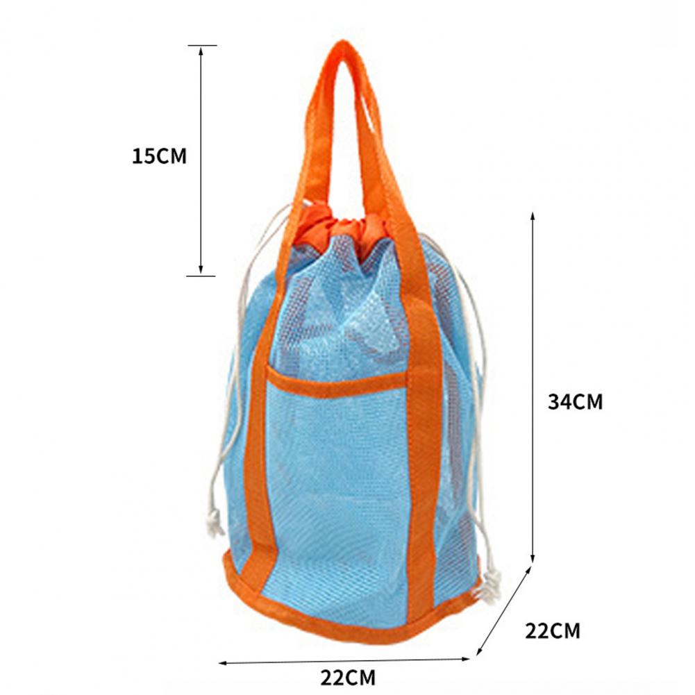 Portable Beach Bag Hollow Mesh Quick Dry Beach Tote Foldable Mesh Swimming Bag For Children Beach Toy Baskets Storage Bag