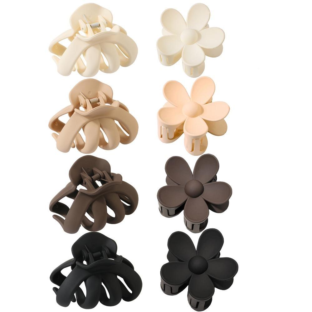 Matte Hair Clips for Women and Girls - Rectangle and Double Row Small Claw Clips for Thin/Medium Fine Hair - Nonslip Jaw Clips