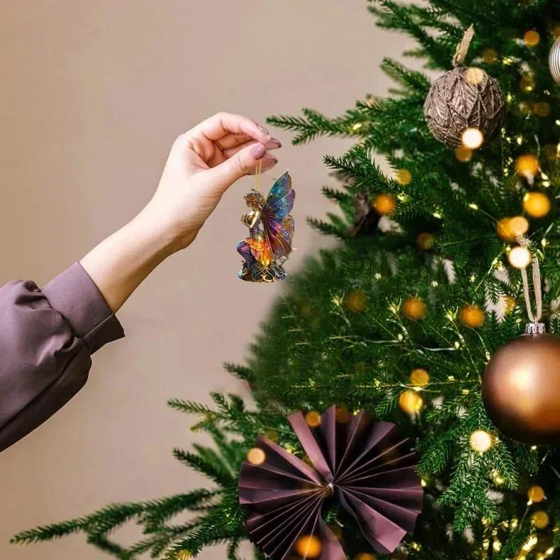 Weihnachtsanhänger Feen Märchen Bemalt Stil Charm Lustig Geheimnisvoll Ornament Baum Bemaltes Glas Fensterhänger Partydeko