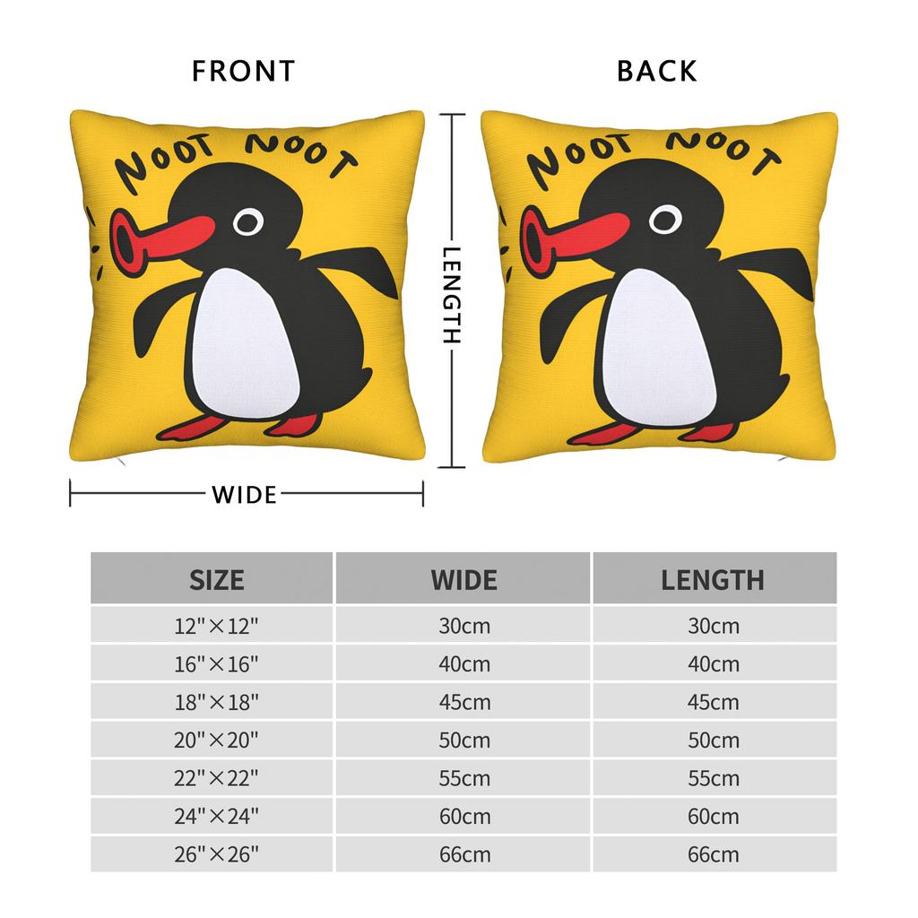 Pingus Pillow Case  Vintage Pillow Cover Square Pillowcases For Office Car Home Decor