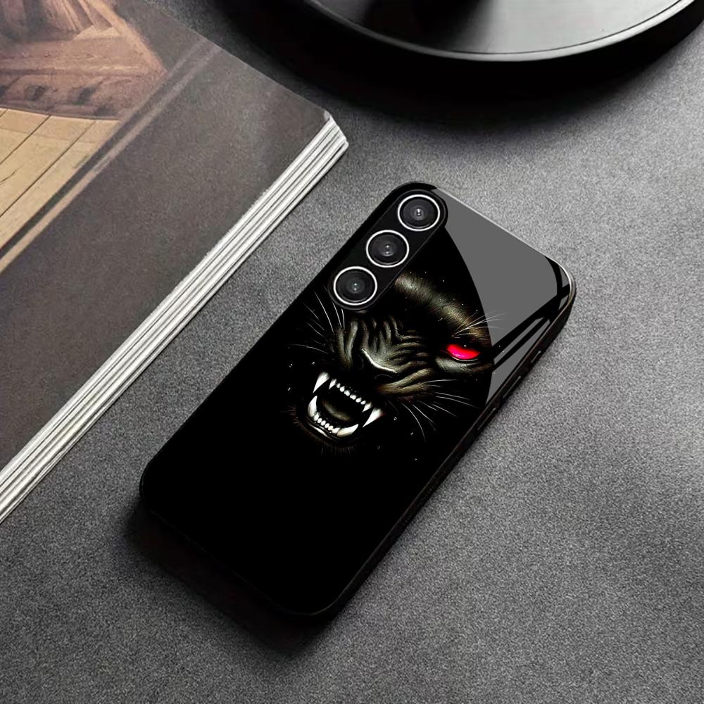 Animals Beast Demon Wolf PhoneCase Glass PhoneCase for Samsung Galaxy S26 S25 S24 S23 S22 S21 FE Ultra Plus Dropresistant