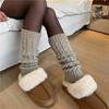 Solid Color Women Leg Warmers Double-Layered Ankle Warmer Knitting Leg Warmers  Autumn Winter