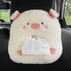 Car Cartoon Plush Tissue Box Cute Hanging Car Tissue Holder for Armrest/Seat Back Soft Plush Paper Case Auto Decor Accessories