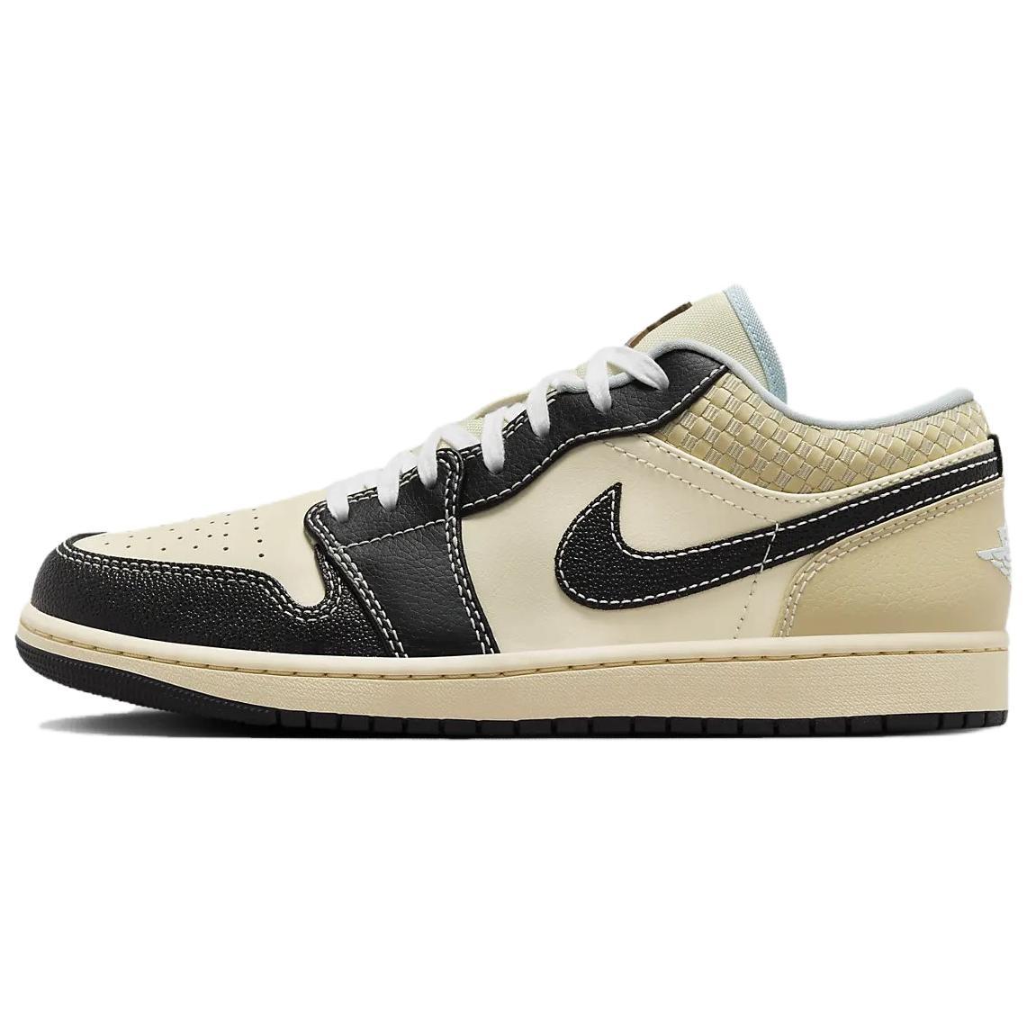 Air Jordan 1 Low SE  Coconut Milk Black Muslin  Men s HQ3437-101 EU 48.5