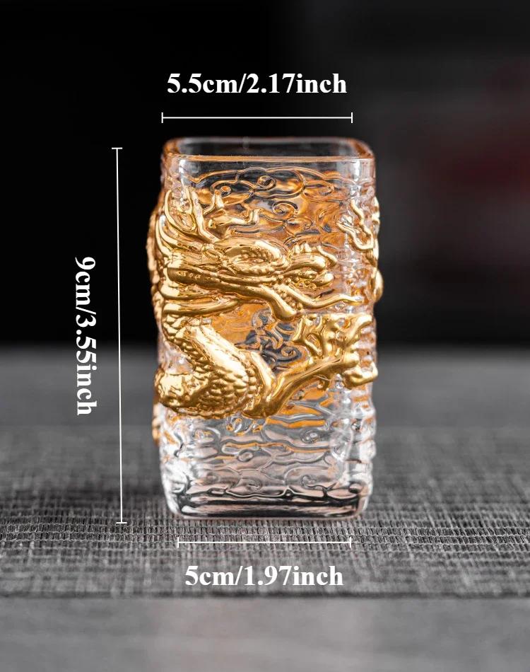 Glass Tea Cup Golden Dragon Cup Heat-resistant Glass Master Cup Single Cup