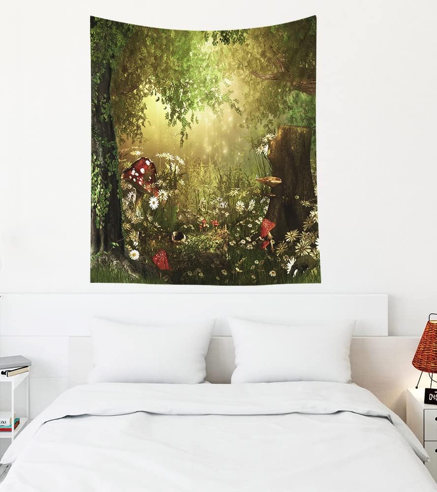 VIKAMA Forest Mist Tapestry Misty Mountain Forest Wall Hanging Bedroom Living Room Guesthouse Wall Decoration