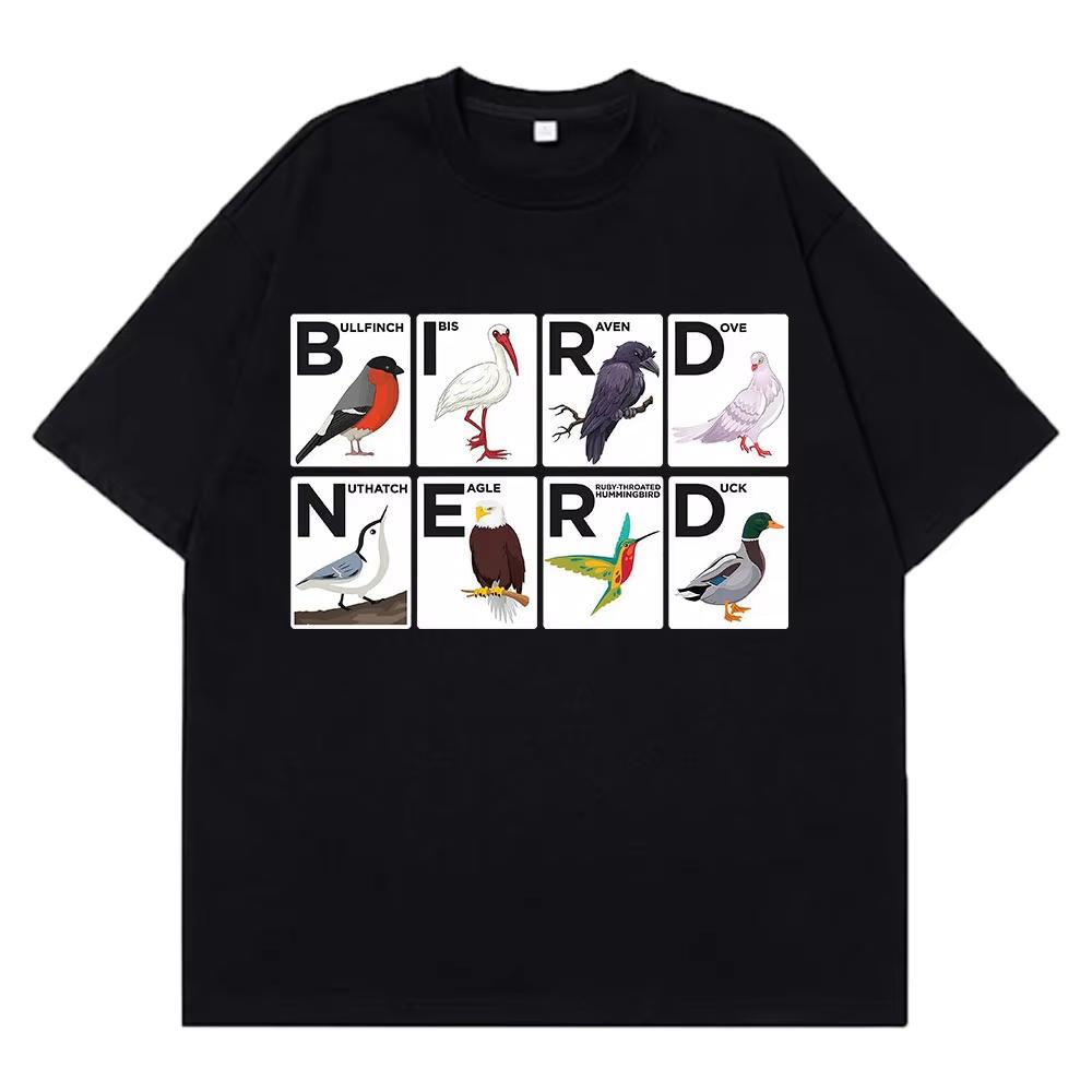 Bird Nerd Watching Vintage Retro Birdwatching Watcher Funny TShirt Men Women Harajuku Casual pure Cotton Tshirts Fashion Top