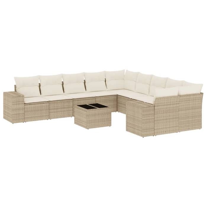 VidaXL Garden Lounge Set with Cushions 11 Pcs, Patio Sofas, Patio Furniture Set, Outdoor Furniture, Beige 3223117