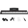 KIMFBAY 88-Key Portable Digital Piano, Tabletop Wooden Piano with Pedal, MIDI Compatible, Black, for Beginners and Kids