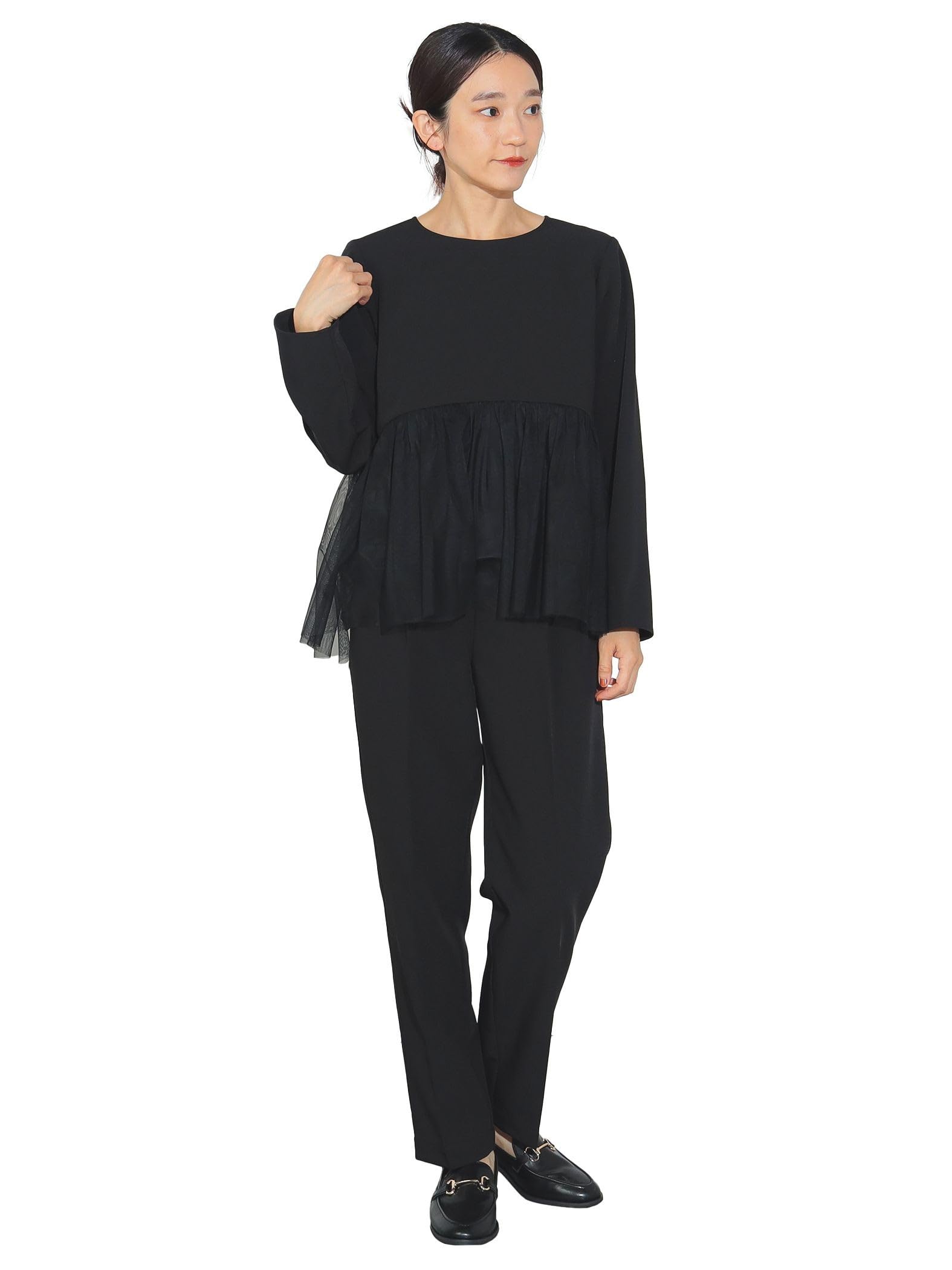 

Tulle Tops Setup BLACK ONE SIZE [Beams Heart] All-in-one/Overall (Set Item) Women s