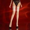 Lace Silicone Anti-slip Thigh High Stockings Hold Up Wide Top Oil Shiny Transparent Over Knee Long Medias Black Dot Stockings