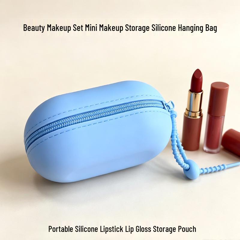 Silicone Macaron Zipper Coin and Cable Bag with Custom Logo In Various Styles