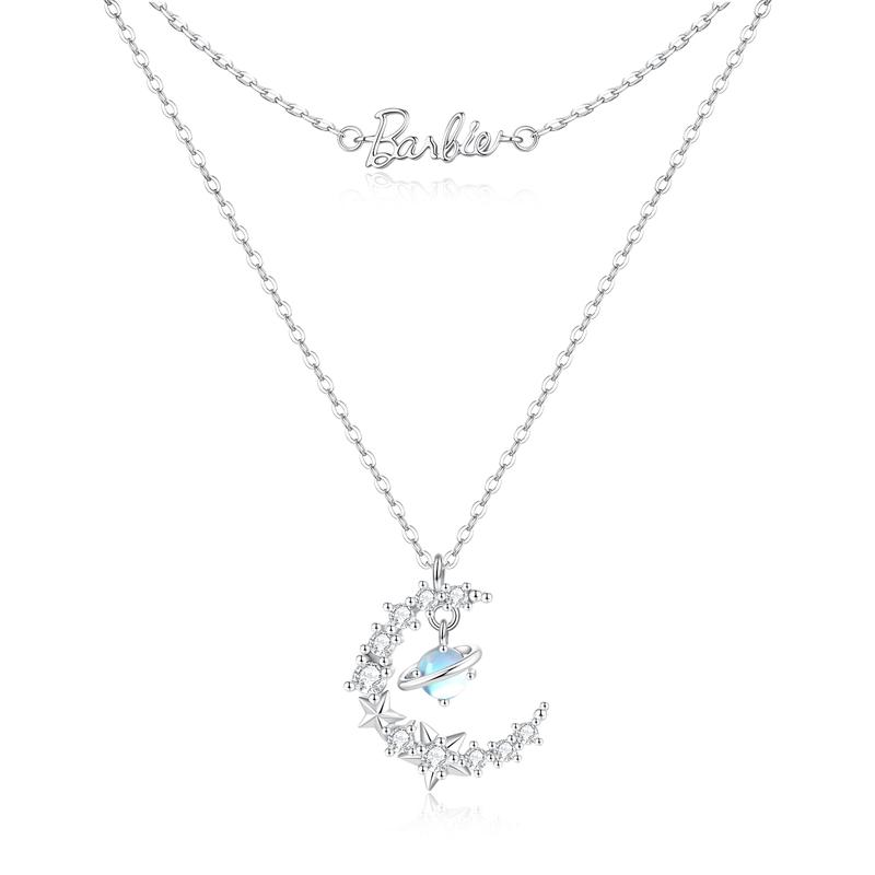 barbie Necklace [S925 Silver|Light of the Moon] Princess Dream Planet Moonlight Exquisite Shining Niche Design Elegant Temperament Couple Ba2507010