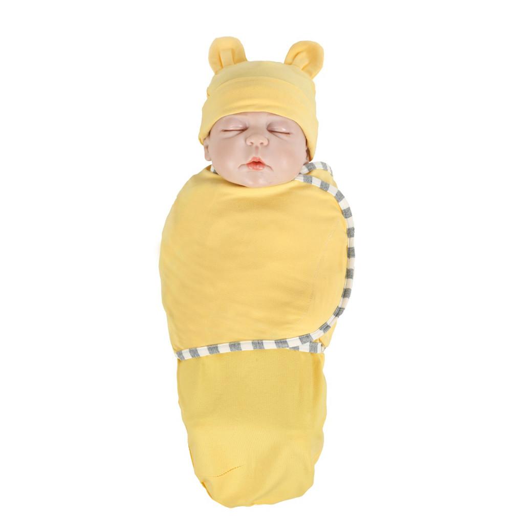 Coperta per Neonato Fasciatura Sacco a Pelo Sacco Nanna Avvolgitore per Passeggino + Cappellino