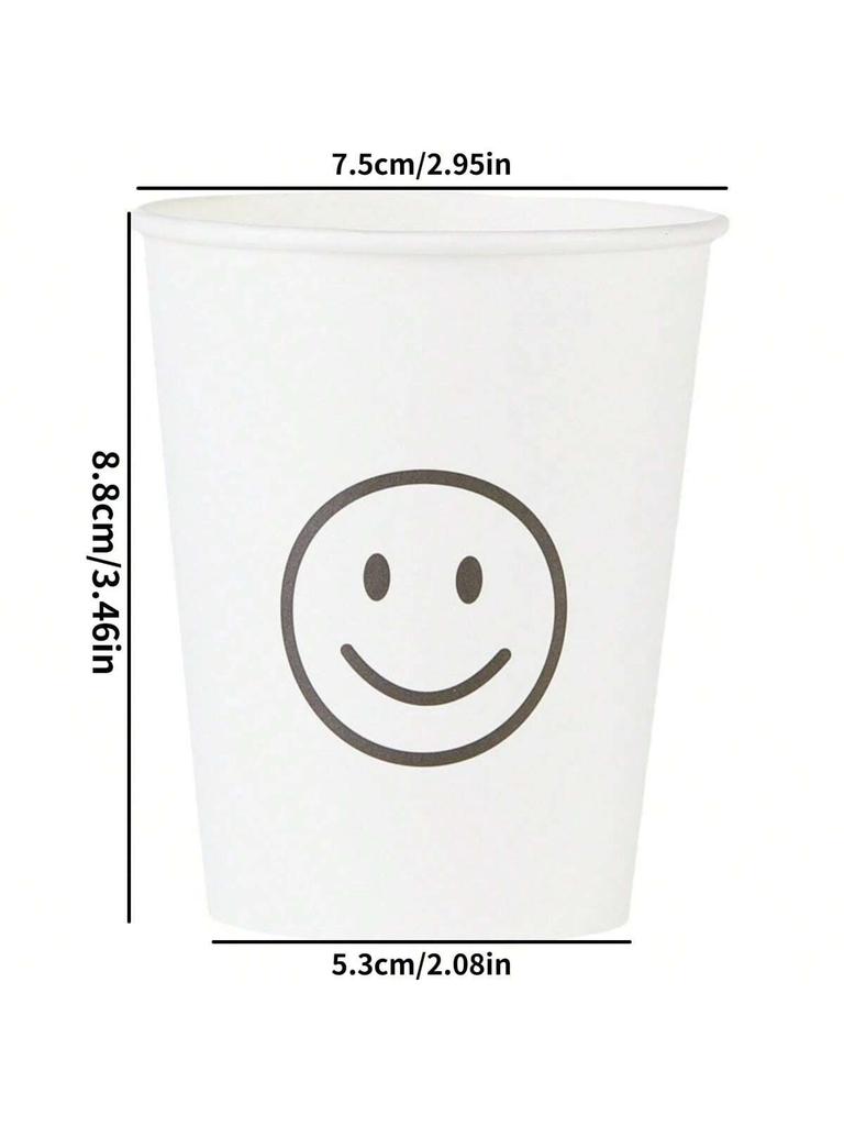 Simple Style Paper Cups, Thickened Office Home Commercial Drinkware,Anti-Slip Anti-Leak 250ML, for Family Dinner Outdoor Camping