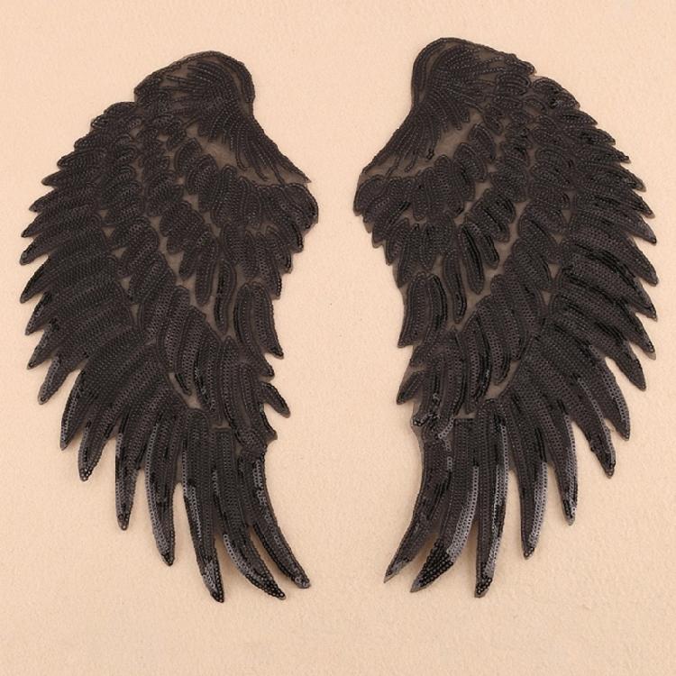 1 Pair Wing Appliques for Clothing Embroidered Sequins Wing Sequins Patches Iron On Sewed On Appliques for DIY Clothes