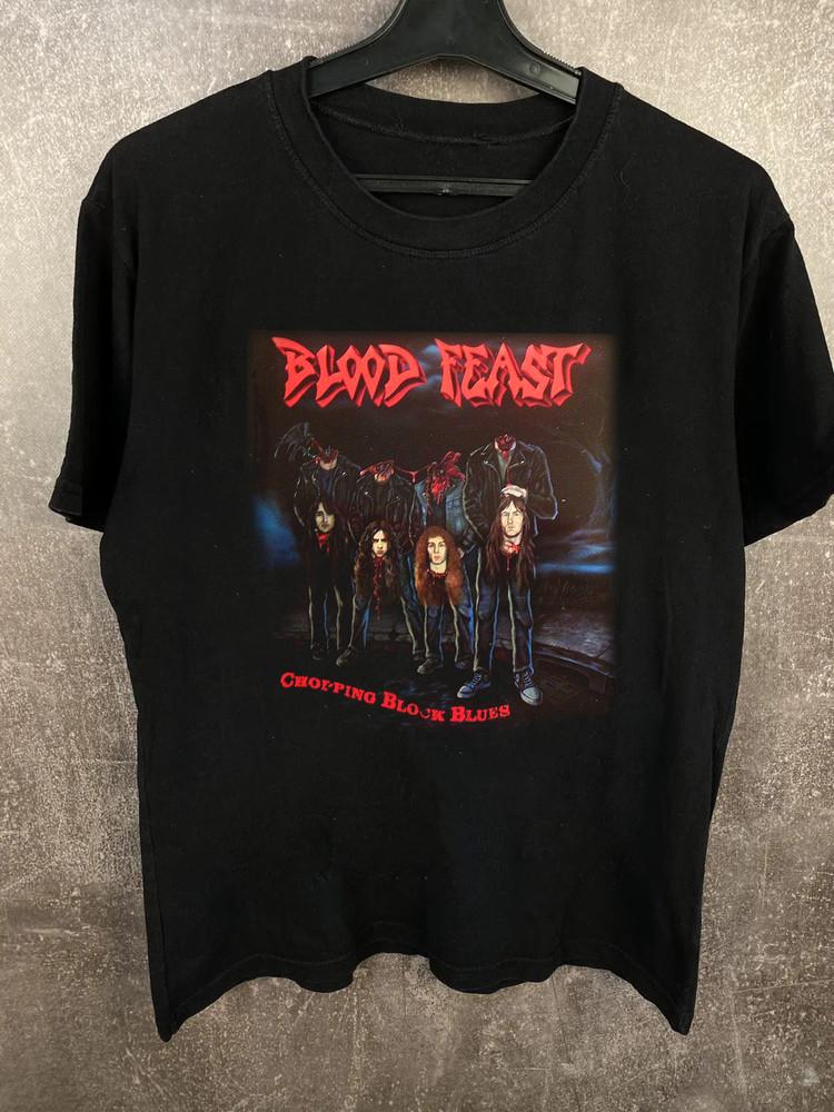 Vtg Blood Feast Band Chopping Block Blues Shirt Black S-5XL PN267 Unisex T-Shirt XL