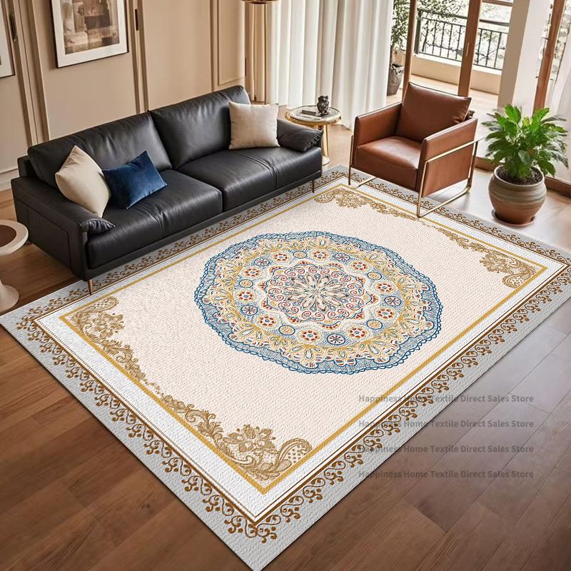 Bohemian Distressed Style Large Living Room Carpet Decoration Bedroom Non-slip Washable Luxury Rug Soft Fluffy Office Floor Mats
