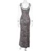 Spring Fashion Women's Dress Socialite Ethos Elegant Slim Leopard Print Halter Dress