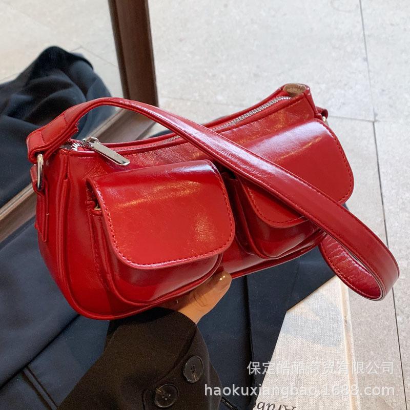 Premium texture simple and versatile single shoulder underarm commuter bag women's 2025 summer new fashion messenger small square bag