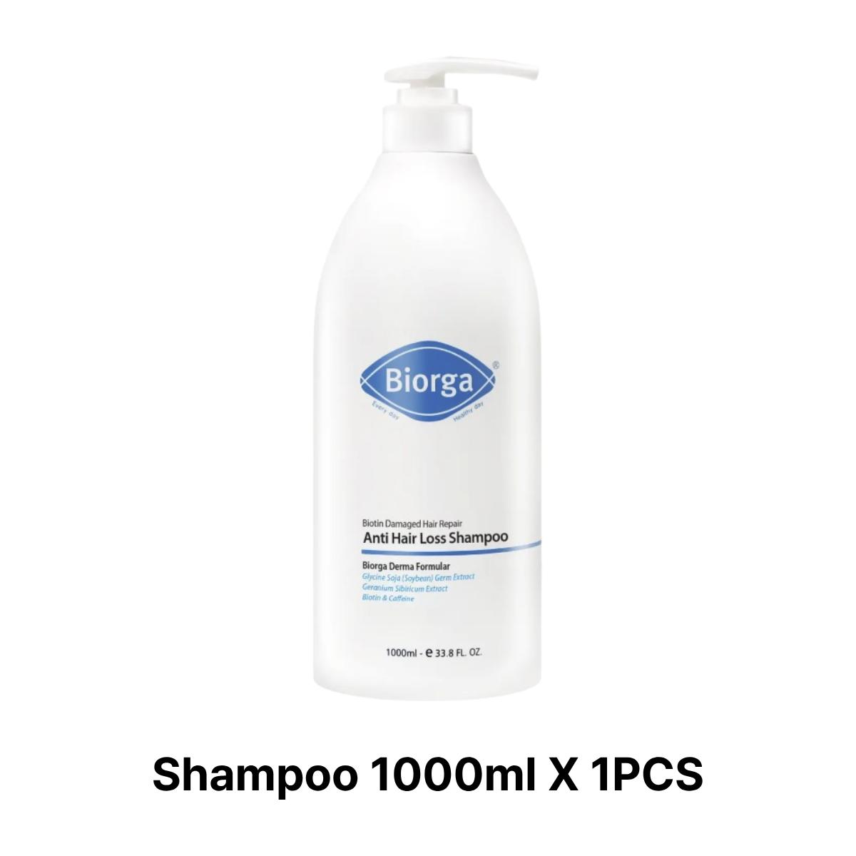 [BIORGA] Biotin Anti-Hair Loss Shampoo / Glycine Treatment 1000ml Shampoo 1000ml X 1PCS