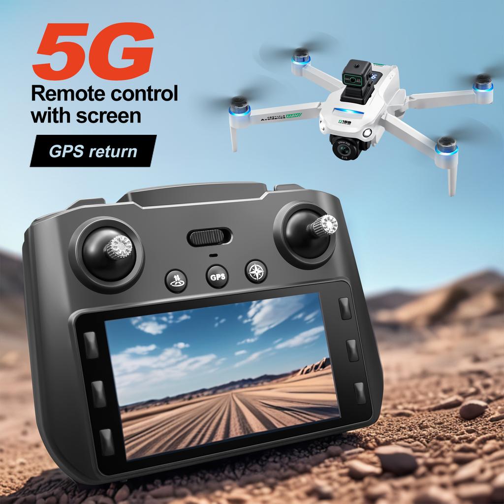 New GPS Drone Pro 5G Dual-Camera 8K HD Aerial Photography Drone with Screen Omnidirectional Obstacle Avoidance Dron RC Toy Boys