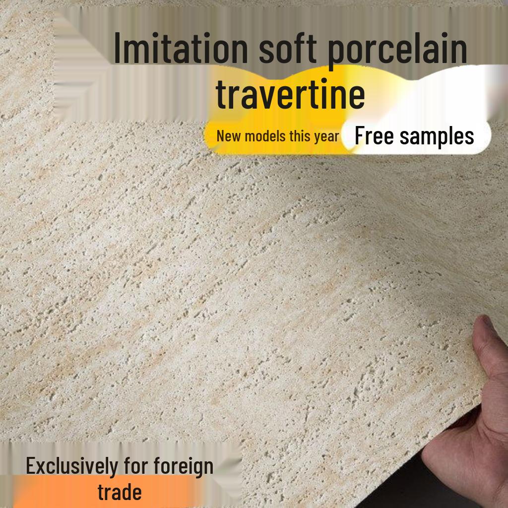 Weiche Keramik Flexible Travertin 3D Wandaufkleber, Biegsame PU Stein Haut für Außenwände