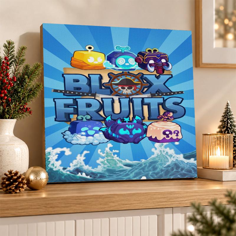 Blox Fruits Diamantmalerei Set 5D Vollbohrer DIY Diamantmosaik Wandkunst Heimdekoration