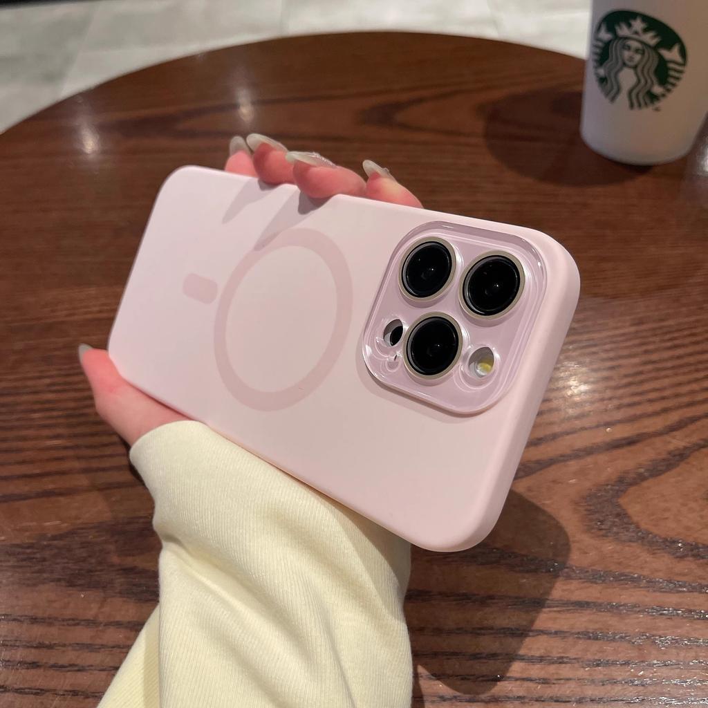 Applicable To IPhone16ProMax Liquid Silicone Magnetic Suction Phone Case Apple 15 Full-cover Soft Anti Fall 14 Protective Case