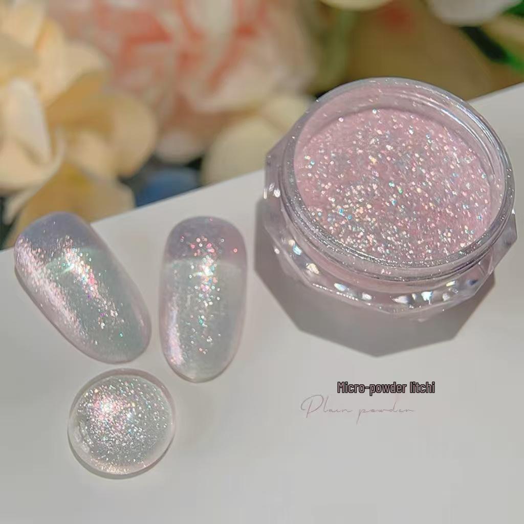 Crystal Clear Glitter Press-on Nails: Handmade Natural Highlighting with Fine Fairy Sparkle