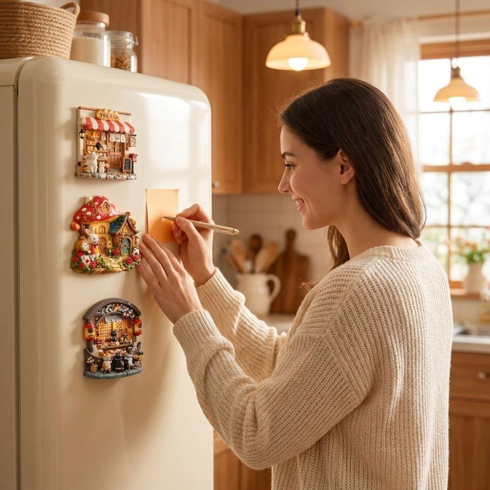 Resin 3D Embossed Refrigerator Sticker Cat Themed Home Decoration Magnets Refrigerator