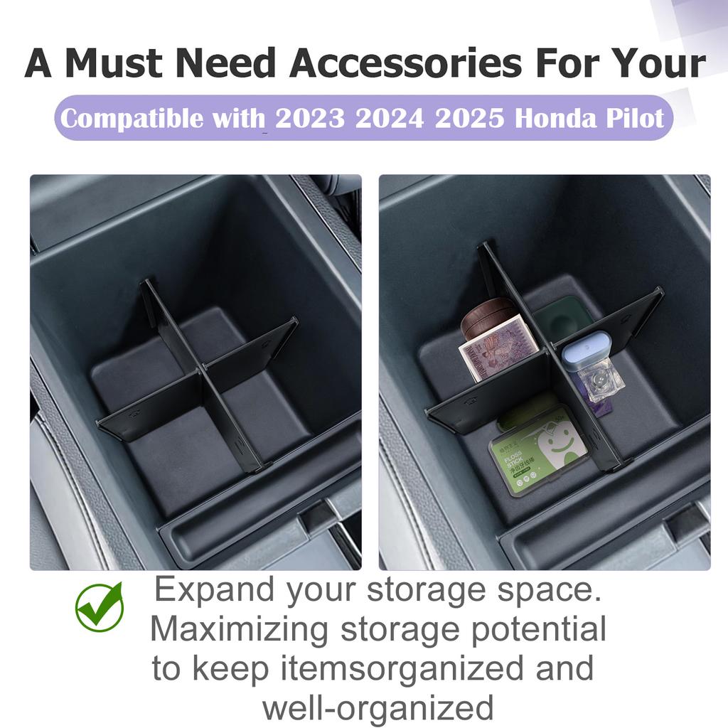For 2025-2025 Honda Pilot 2025 2025 Honda Ridgeline/Passport Center Console Dividers Tray Accessories Car Armrest Storage Box