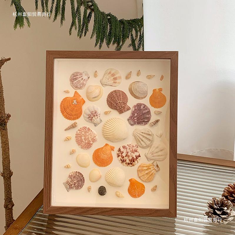 Handmade Seaside Shell Conch Photo Frame - Minimalist Square Design