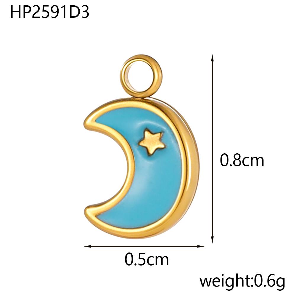 

CARLIDANA Enamel Stainless Steel Moon Pendant Fashion Jewelry Oil Drop Charms Making Supplies Necklace Bracelet Accessories