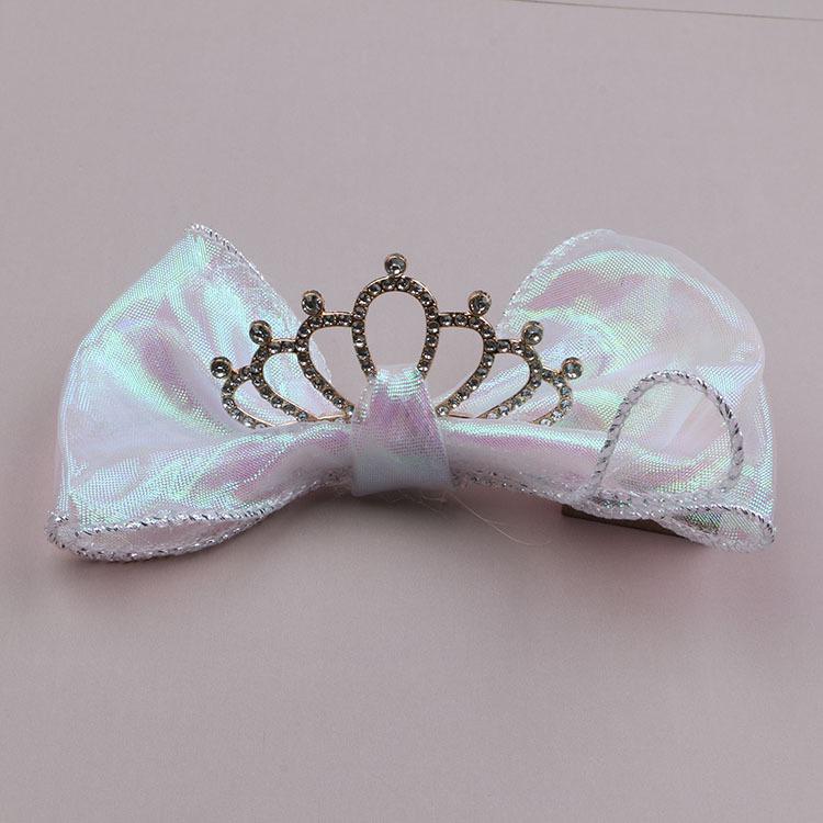 

Весенне-летняя заколка для волос в виде принцессинской короны с тюлевым бантом - корейский стиль