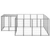 VidaXL Chenil Noir 6,05 m² Acier Enclos pour Chiots Cage Chiens Extérieur 3082205